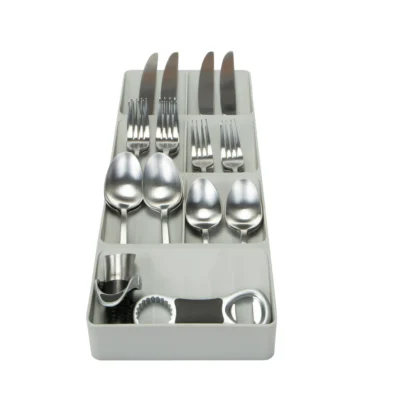 7 Slot Drawer Cutlery Organizer, Grey, 15.75