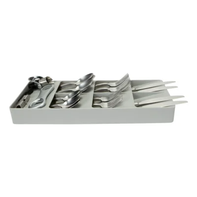 7 Slot Drawer Cutlery Organizer, Grey, 15.75